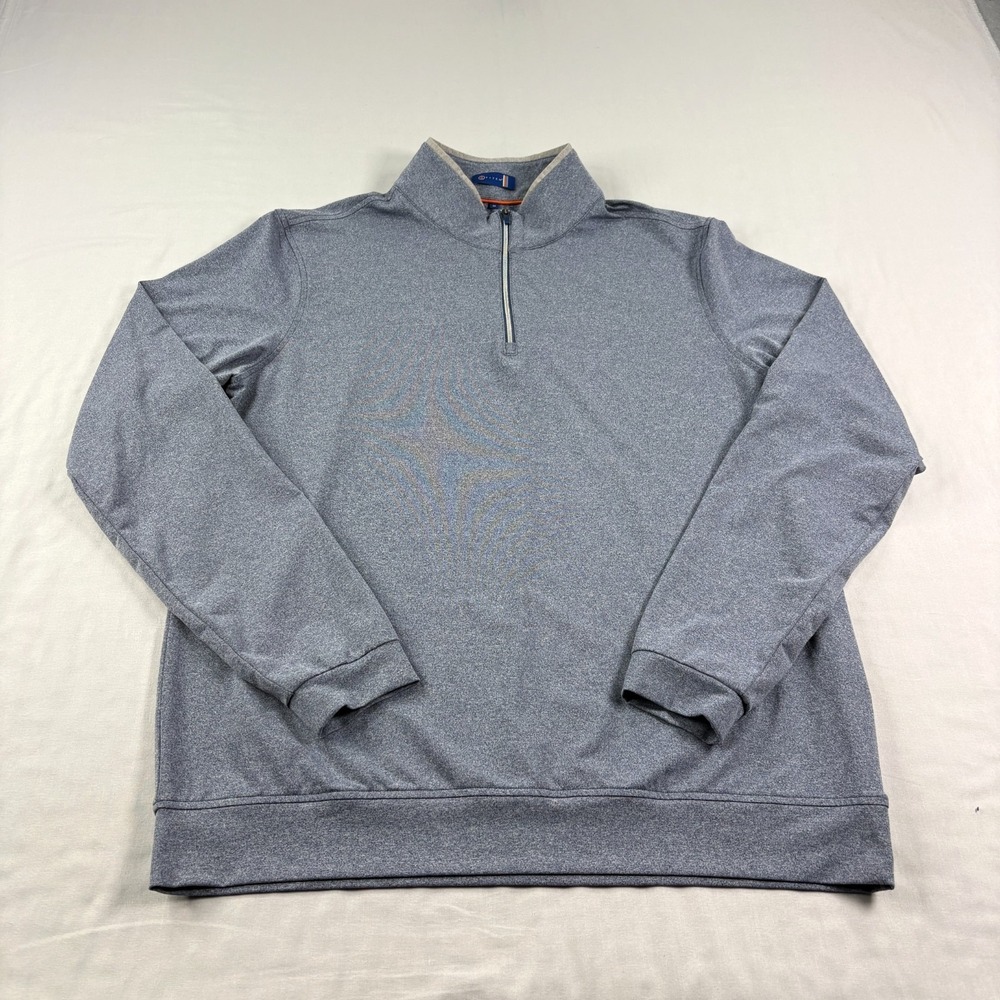 Stitch Golf Shirt‎ Mens Medium Blue 1/4 Zip Pullover Stretch Performance Wicking